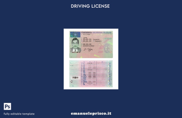 verified style modello di patente di guida tedesca in stile verificato template